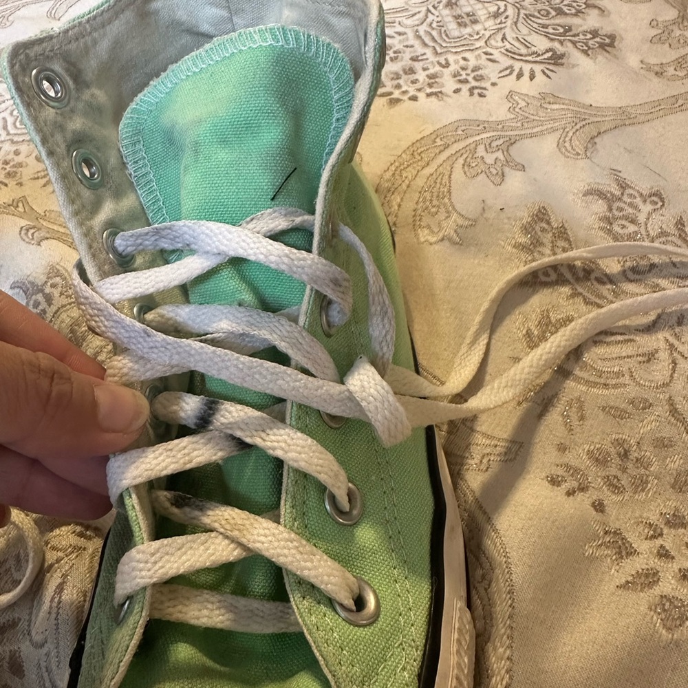 Converse Green High-Top Sneakers Canvas Lace-Up size 8 women’s/size 6 in men’s - Picture 7 of 11